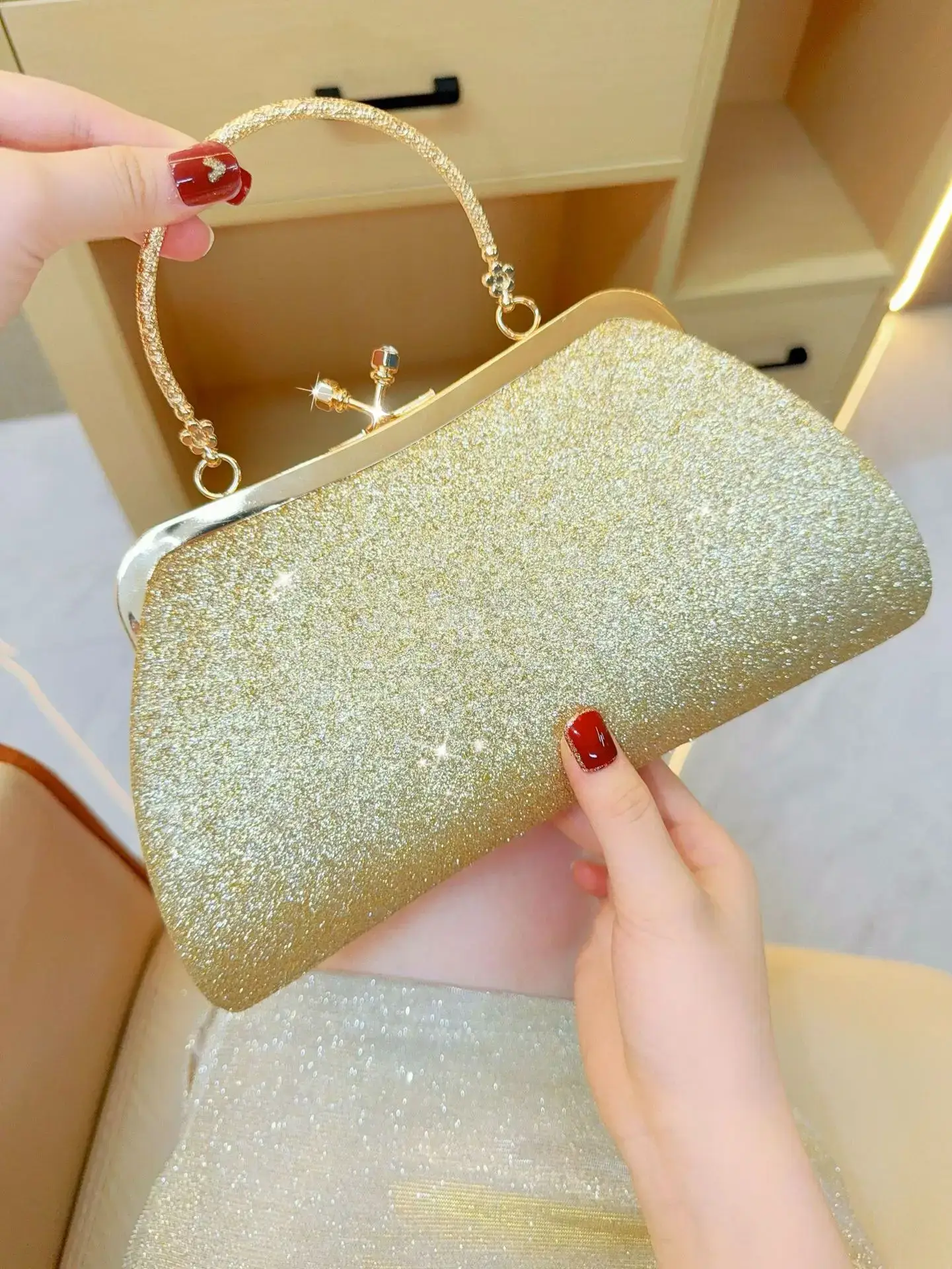 Sparkly Blue Tassel Shoulder Bag for Women — feature 8