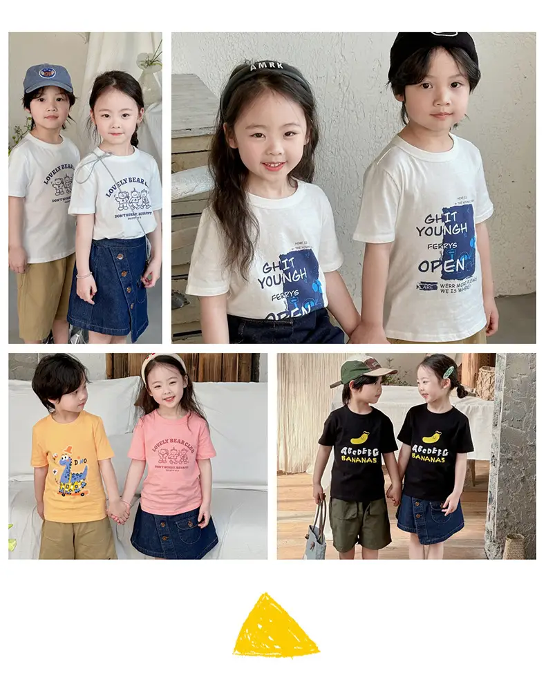 Boys Cotton T-Shirt Pink Bear Print Summer Wear — feature 12
