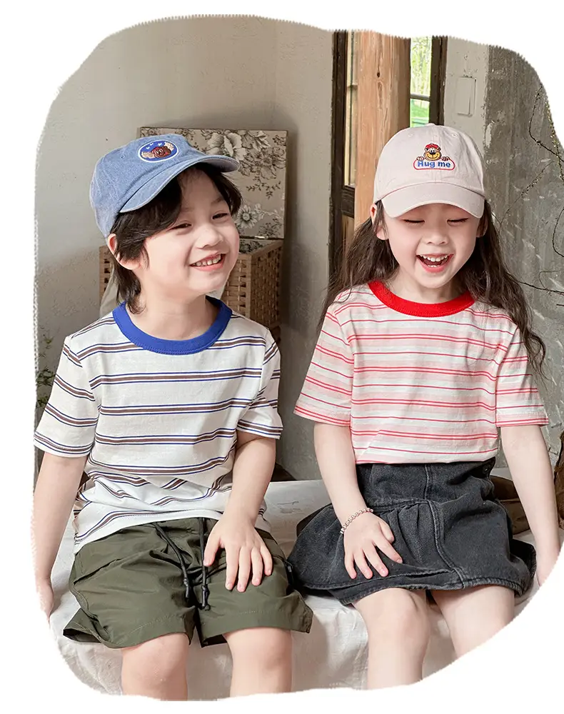 Boys Cotton T-Shirt Pink Bear Print Summer Wear — feature 13