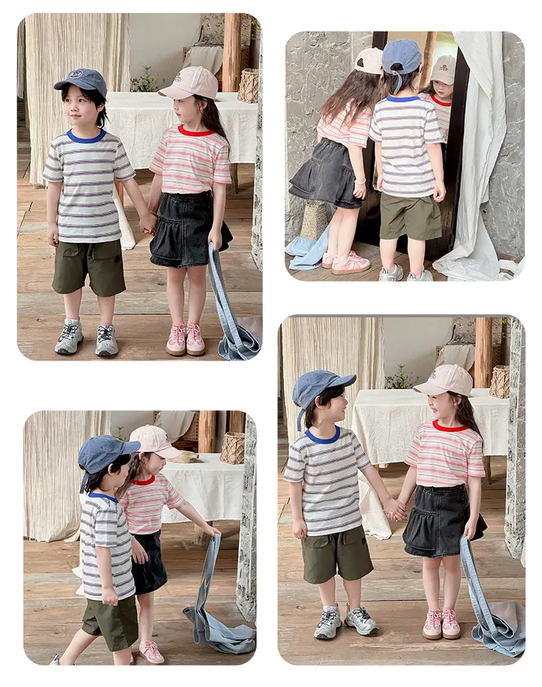 Boys Cotton T-Shirt Pink Bear Print Summer Wear — feature 16