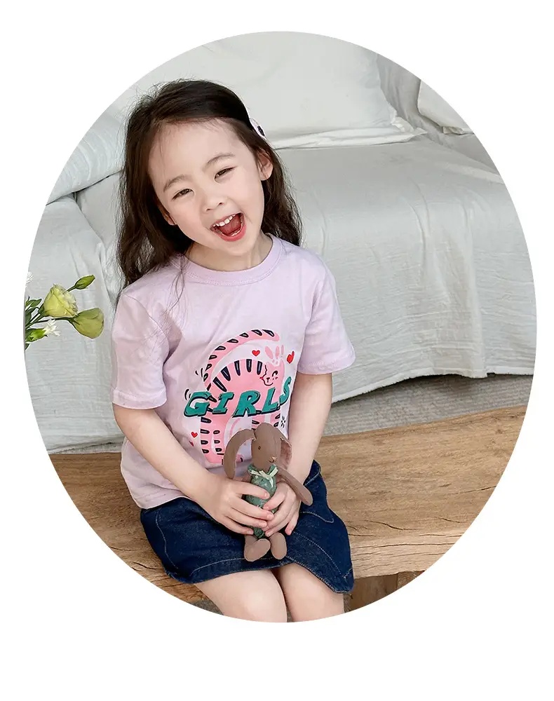 Boys Cotton T-Shirt Pink Bear Print Summer Wear — feature 22