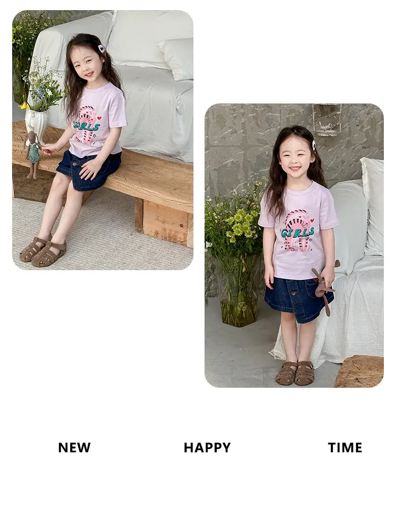 Boys Cotton T-Shirt Pink Bear Print Summer Wear — feature 23