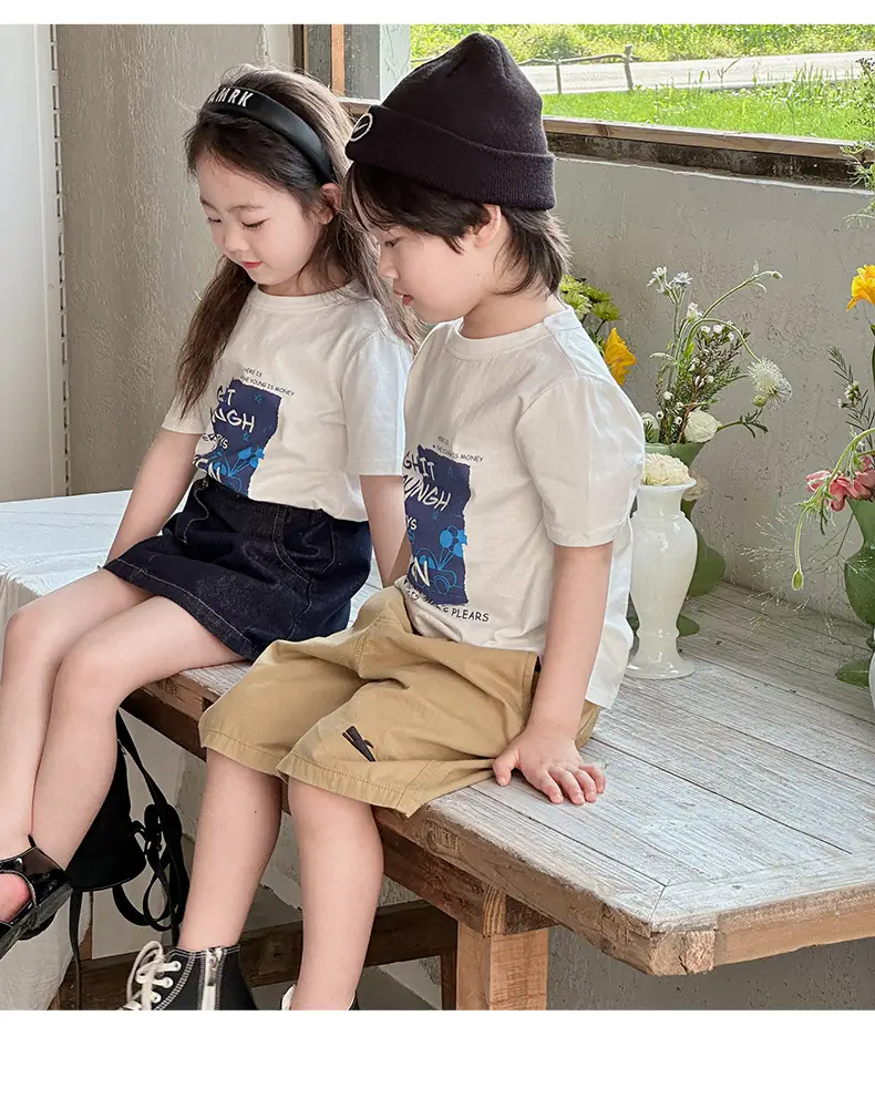 Boys Cotton T-Shirt Pink Bear Print Summer Wear — feature 29