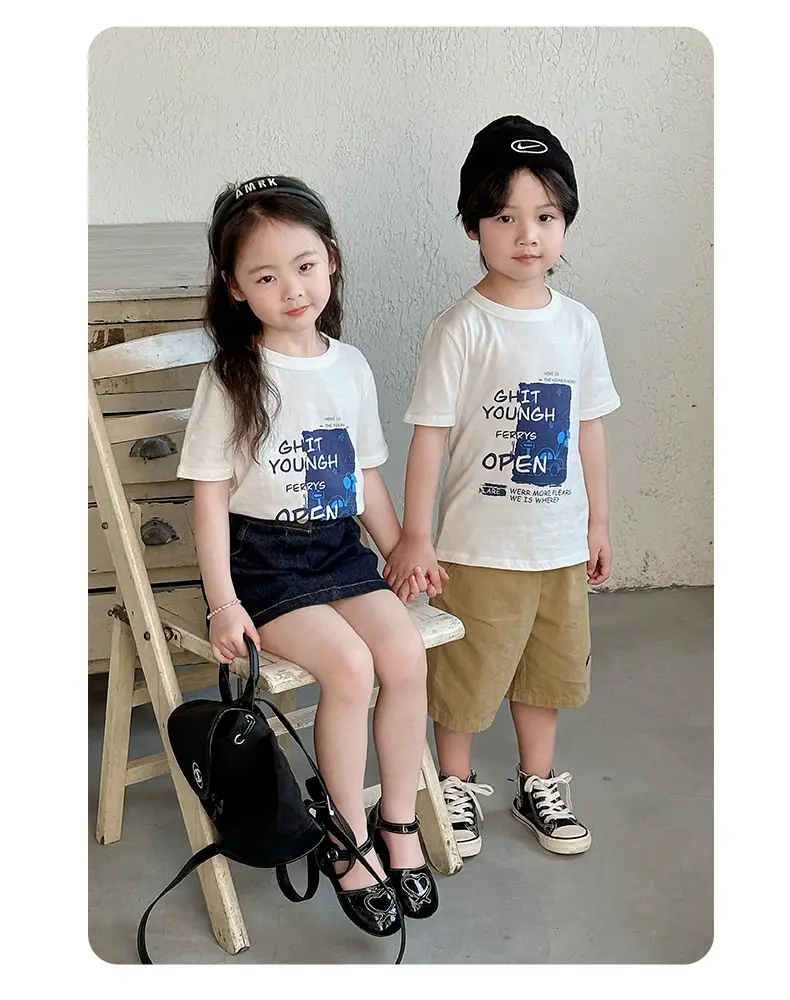 Boys Cotton T-Shirt Pink Bear Print Summer Wear — feature 30