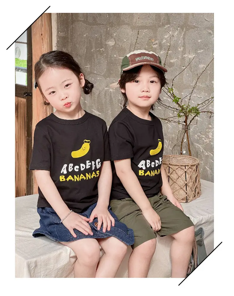 Boys Cotton T-Shirt Pink Bear Print Summer Wear — feature 43