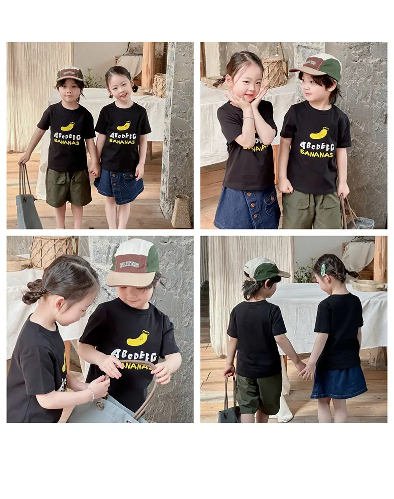 Boys Cotton T-Shirt Pink Bear Print Summer Wear — feature 44