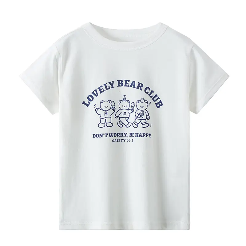 Boys Cotton T-Shirt Pink Bear Print Summer Wear - Image 6
