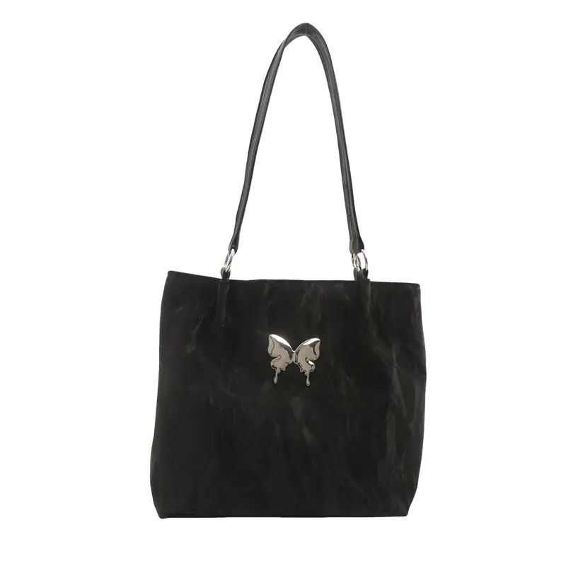 Gentle Textured Bow Shoulder Bag Olive Green Large Capacity - Image 9
