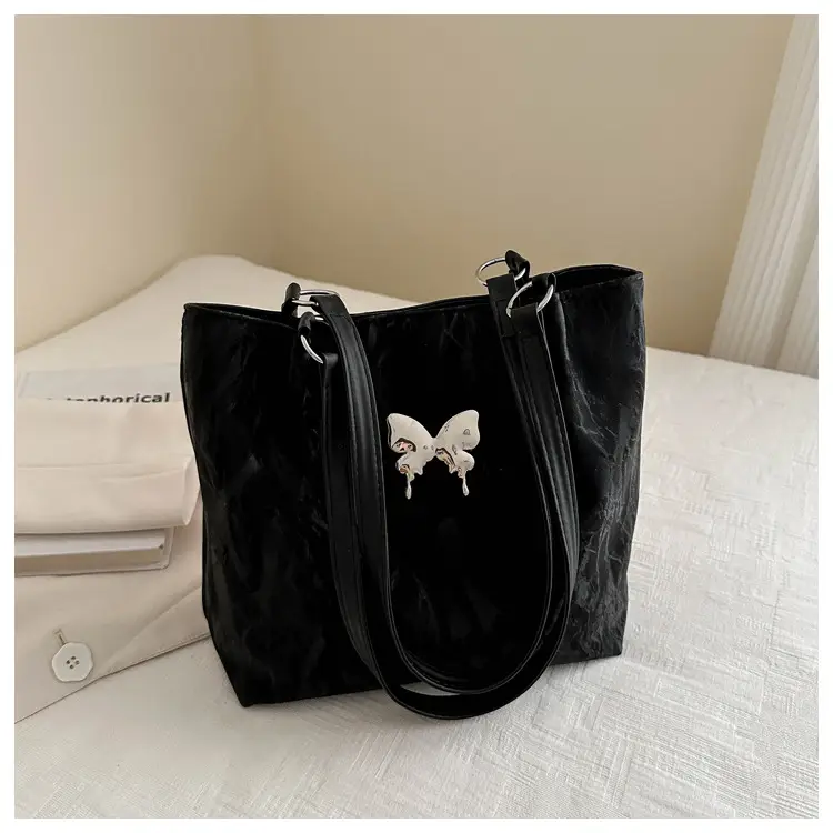 Gentle Textured Bow Shoulder Bag Olive Green Large Capacity — feature 27