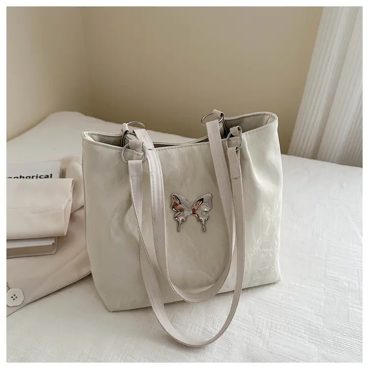 Gentle Textured Bow Shoulder Bag Olive Green Large Capacity — feature 28
