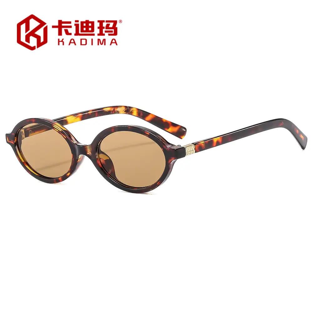 Retro Oval Sunglasses for Girls Brown Round Design - Image 20