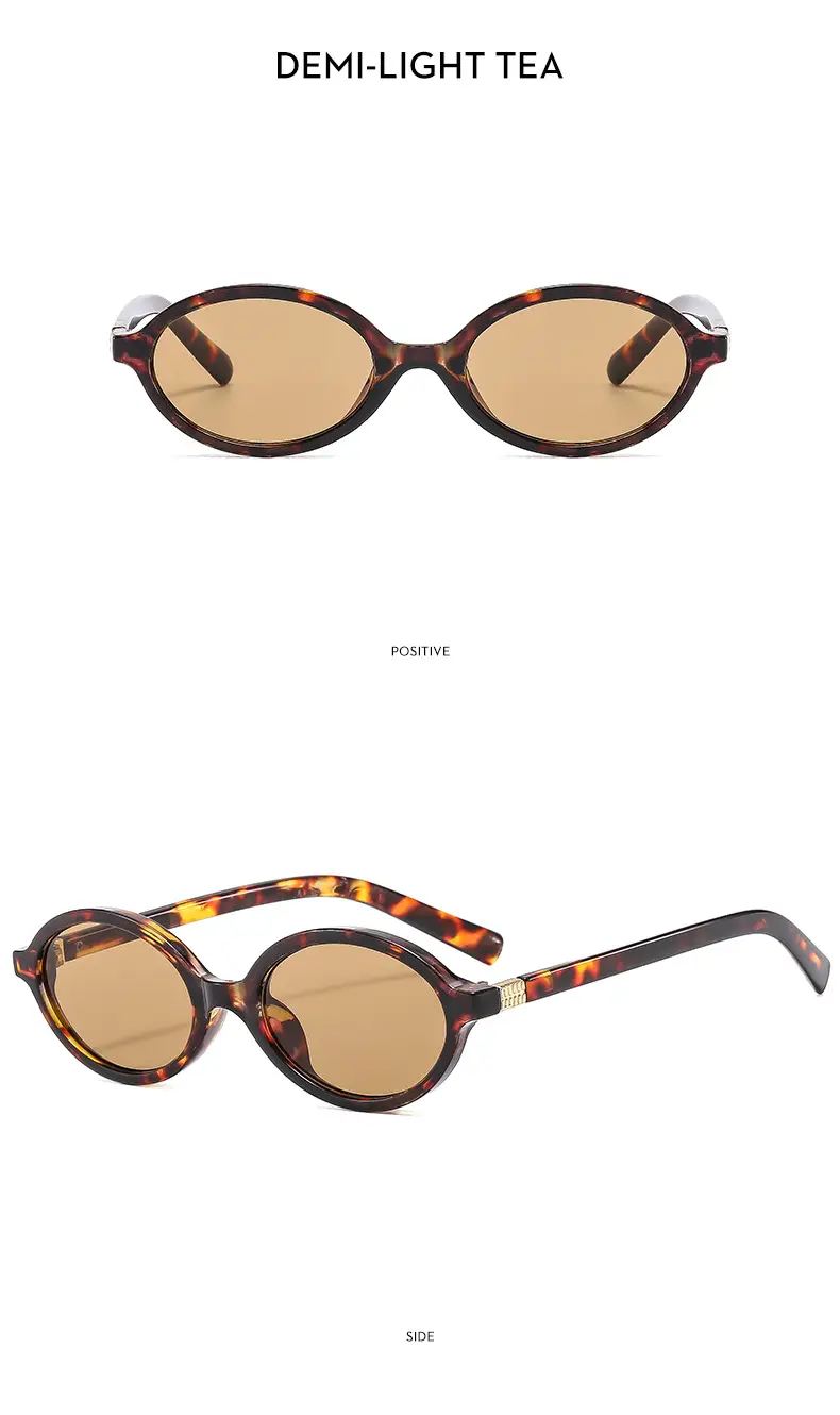 Retro Oval Sunglasses for Girls Brown Round Design β feature 14