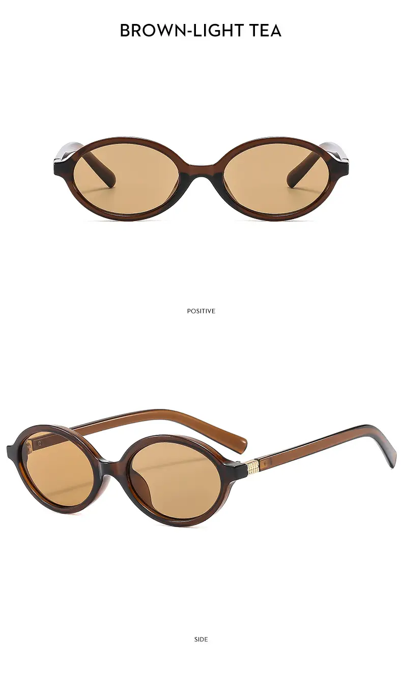 Retro Oval Sunglasses for Girls Brown Round Design β feature 15