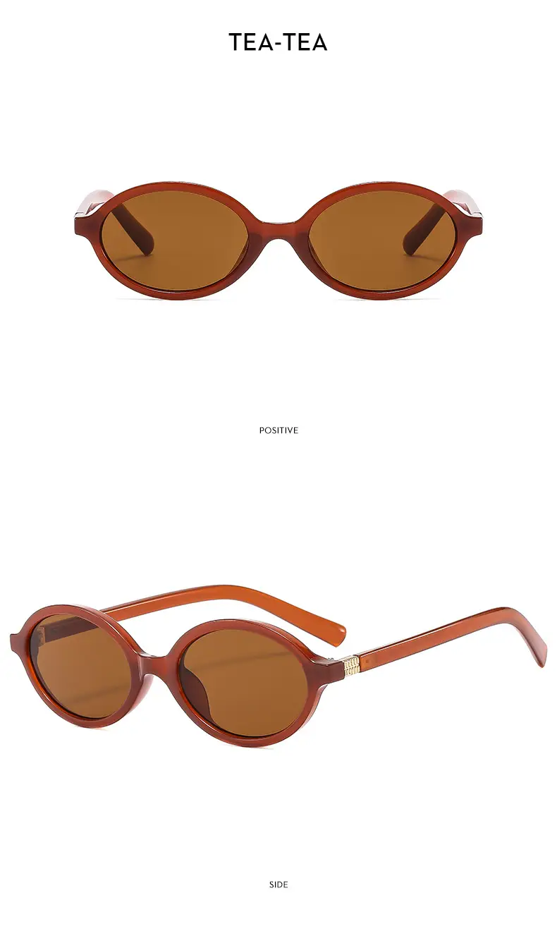 Retro Oval Sunglasses for Girls Brown Round Design β feature 16