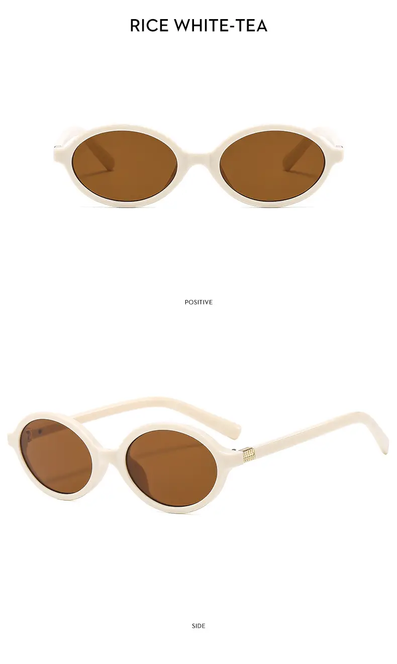 Retro Oval Sunglasses for Girls Brown Round Design β feature 17