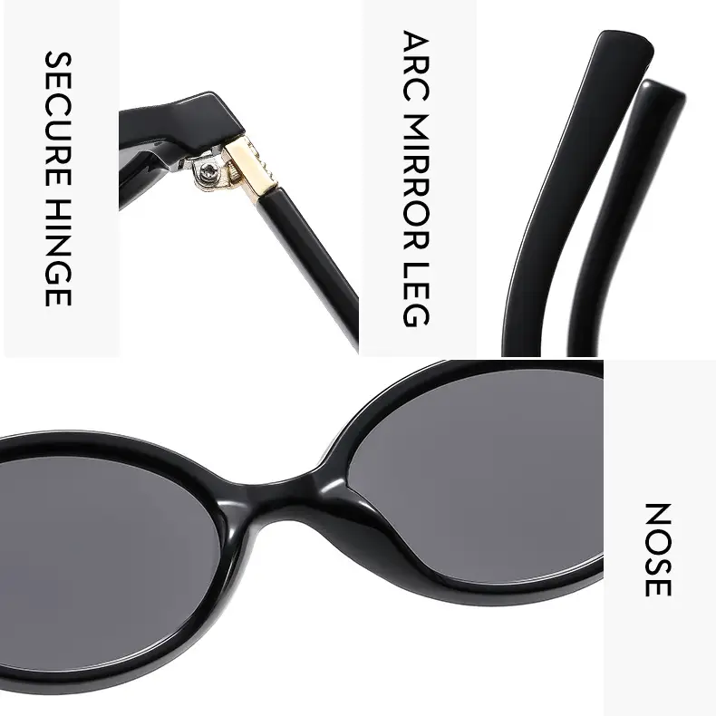 Retro Oval Sunglasses for Girls Brown Round Design β feature 7
