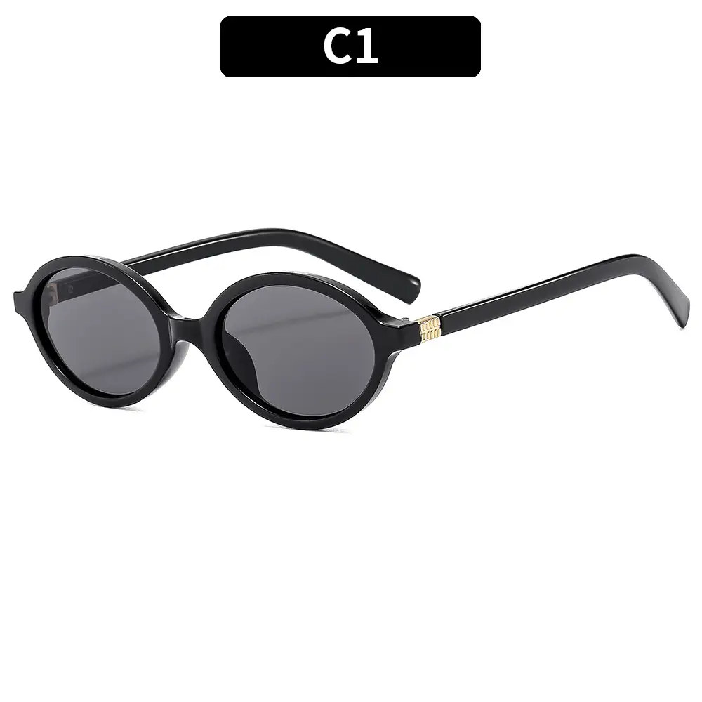 Retro Oval Sunglasses for Girls Brown Round Design