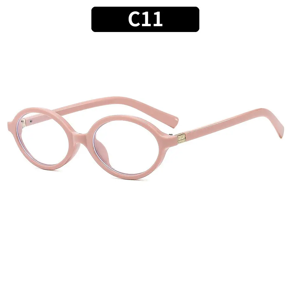 Retro Oval Sunglasses for Girls Brown Round Design - Image 11