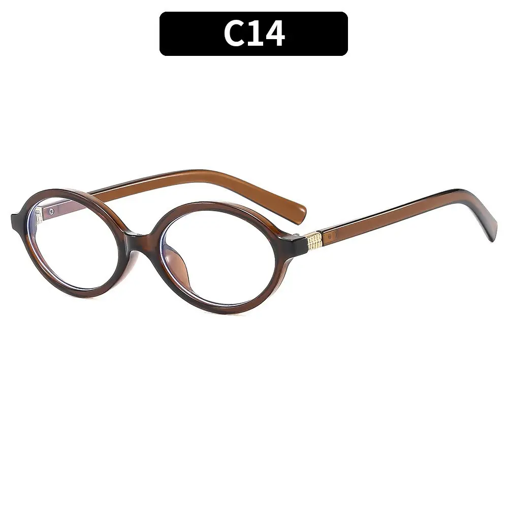 Retro Oval Sunglasses for Girls Brown Round Design - Image 14