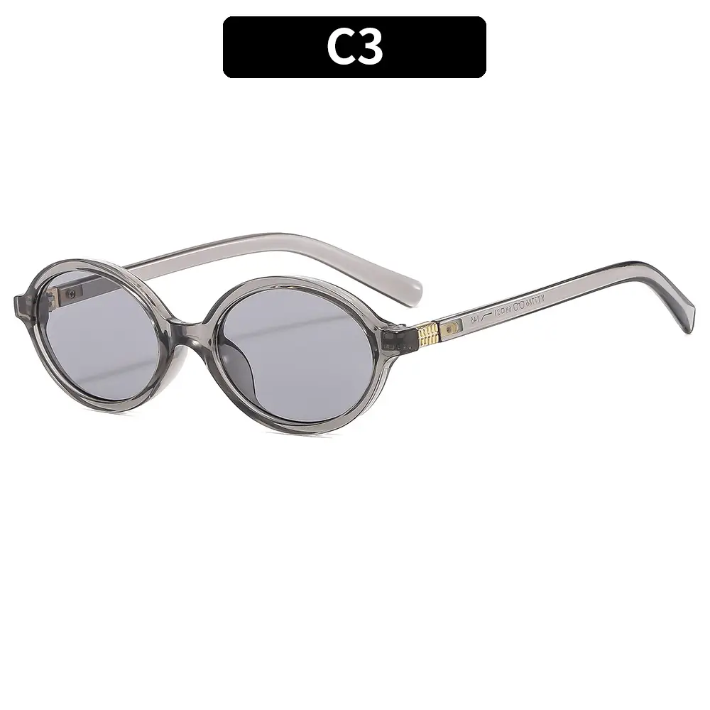 Retro Oval Sunglasses for Girls Brown Round Design - Image 3