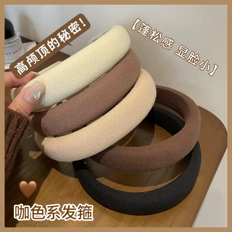 Women's New Style Sponge Hairband Black Autumn Winter - Image 7