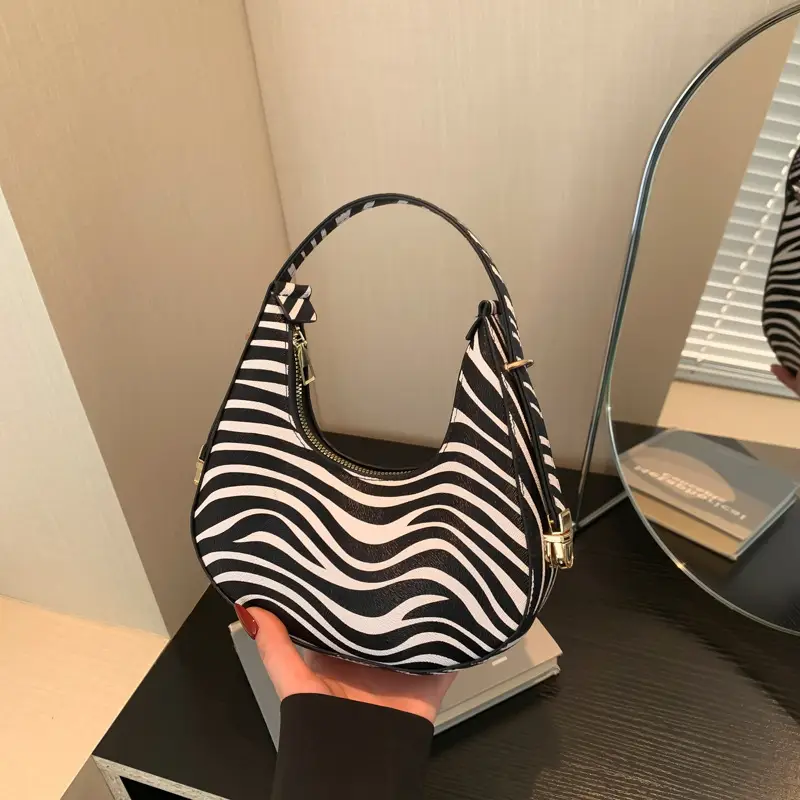 Zebra Print Women's Shoulder Bag 2024 Spring Summer - Image 6