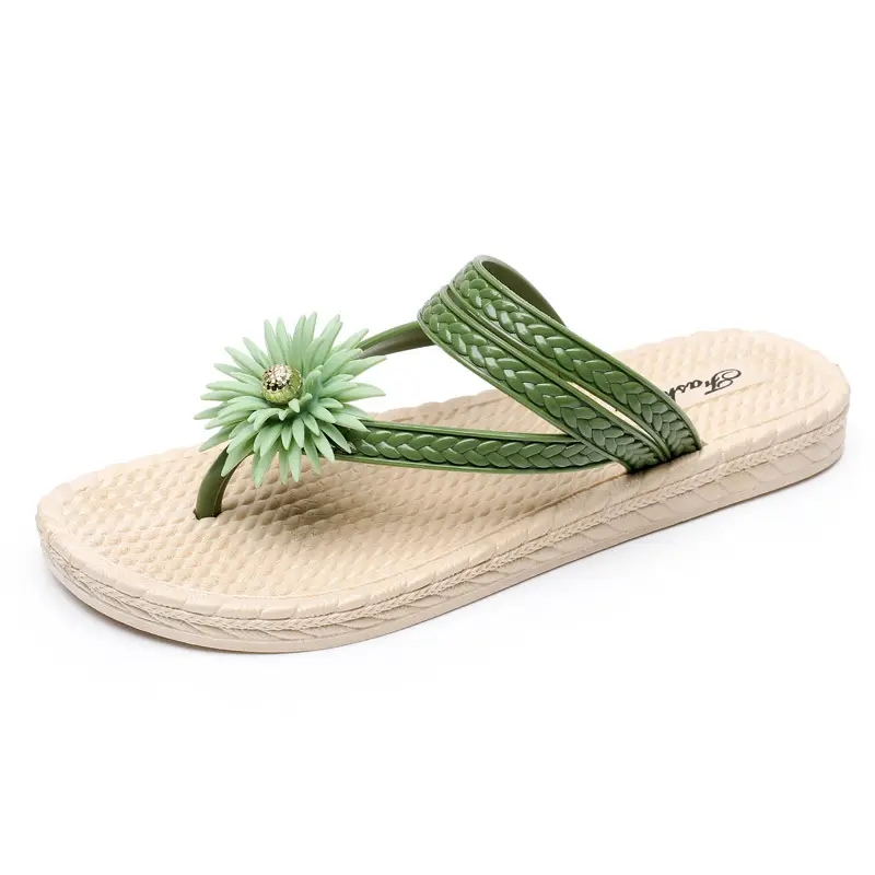 Slippers Women's Summer Outfit Fashionable Flat Non-Slip Vacation Seaside Flower Two-Wear Slippers Beach Flip-Flops - Image 27