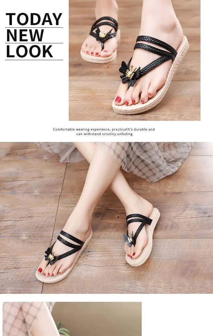 Slippers Women's Summer Outfit Fashionable Flat Non-Slip Vacation Seaside Flower Two-Wear Slippers Beach Flip-Flops — feature 24