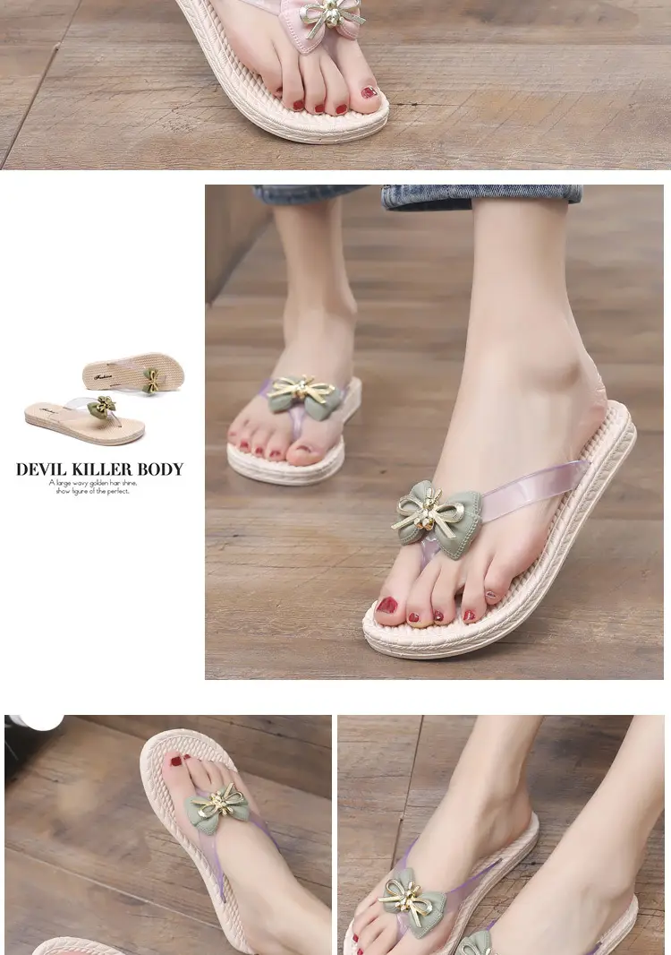 Slippers Women's Summer Outfit Fashionable Flat Non-Slip Vacation Seaside Flower Two-Wear Slippers Beach Flip-Flops — feature 42