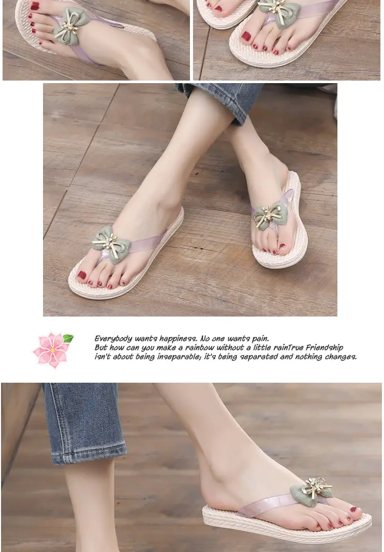 Slippers Women's Summer Outfit Fashionable Flat Non-Slip Vacation Seaside Flower Two-Wear Slippers Beach Flip-Flops — feature 43