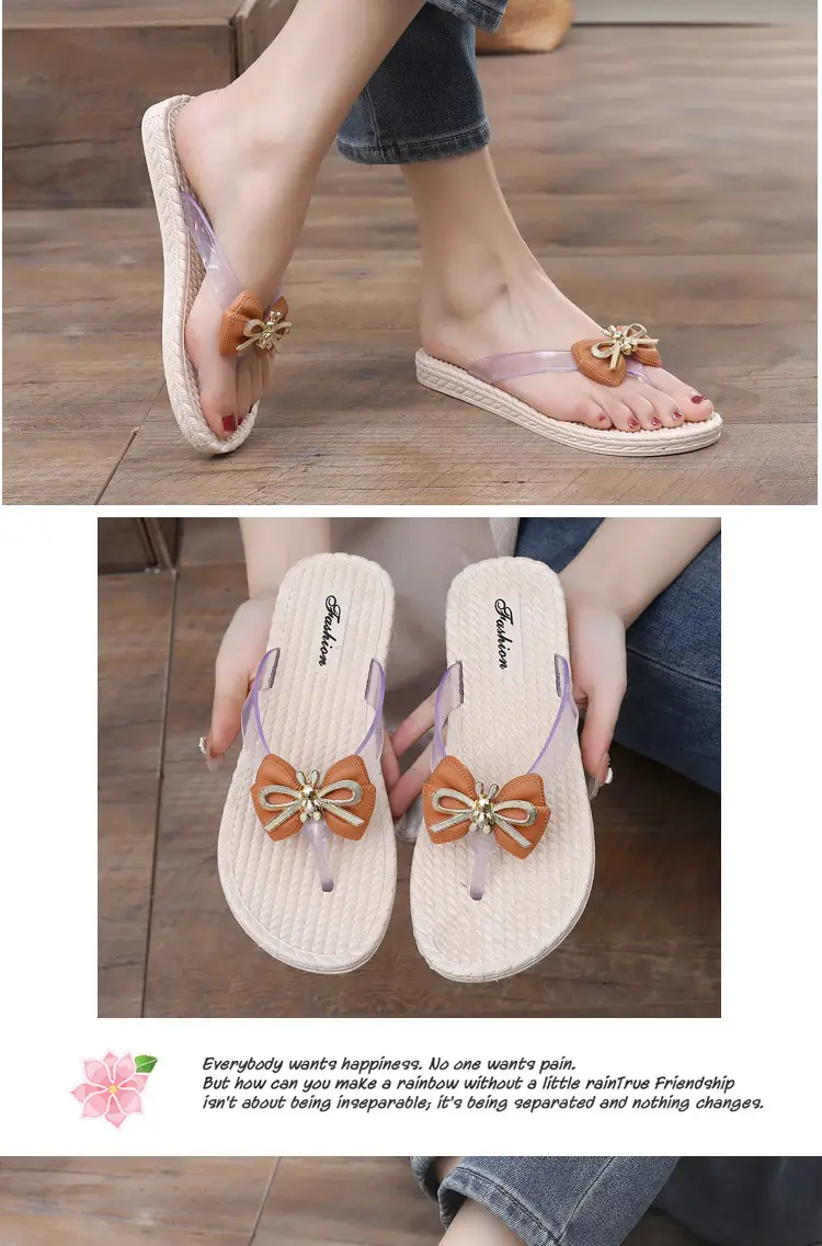 Slippers Women's Summer Outfit Fashionable Flat Non-Slip Vacation Seaside Flower Two-Wear Slippers Beach Flip-Flops — feature 47