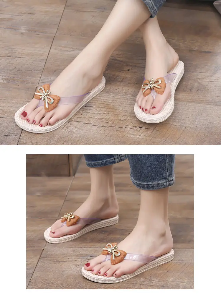 Slippers Women's Summer Outfit Fashionable Flat Non-Slip Vacation Seaside Flower Two-Wear Slippers Beach Flip-Flops — feature 48