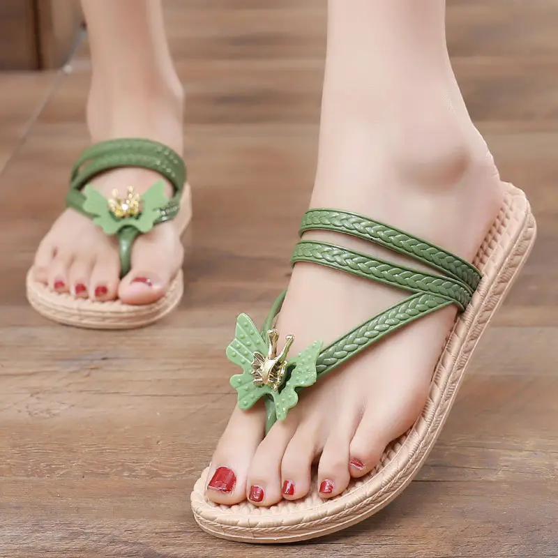 Slippers Women's Summer Outfit Fashionable Flat Non-Slip Vacation Seaside Flower Two-Wear Slippers Beach Flip-Flops - Image 7