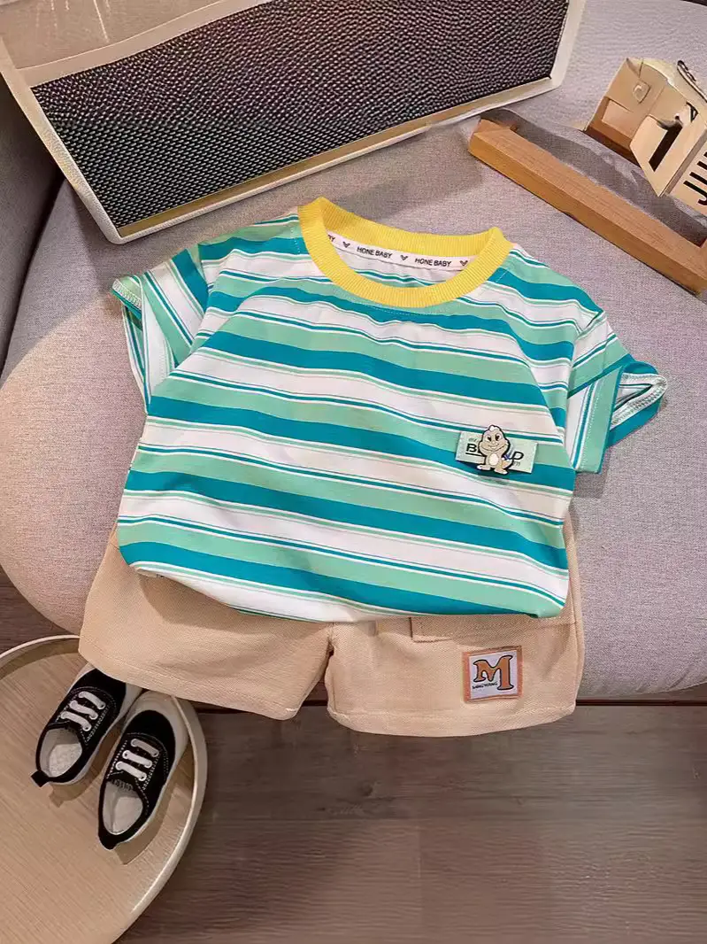 Boys Striped T-Shirt & Pants Set Summer 2025 - Image 6