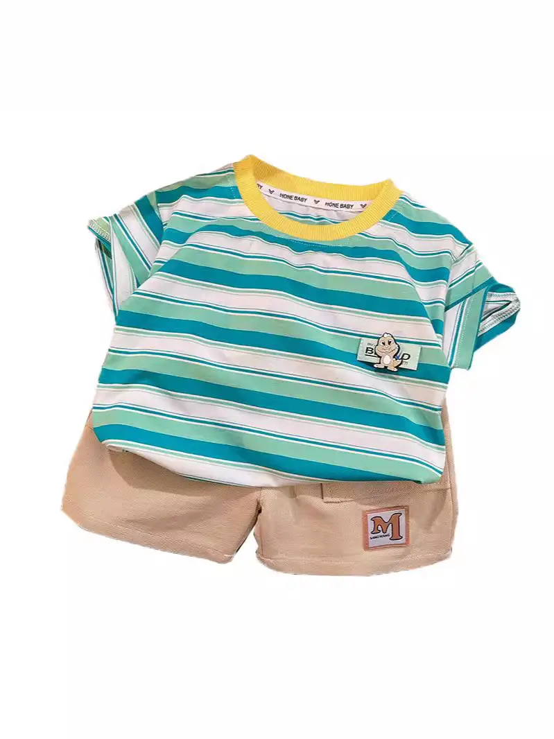 Boys Striped T-Shirt & Pants Set Summer 2025 - Image 9