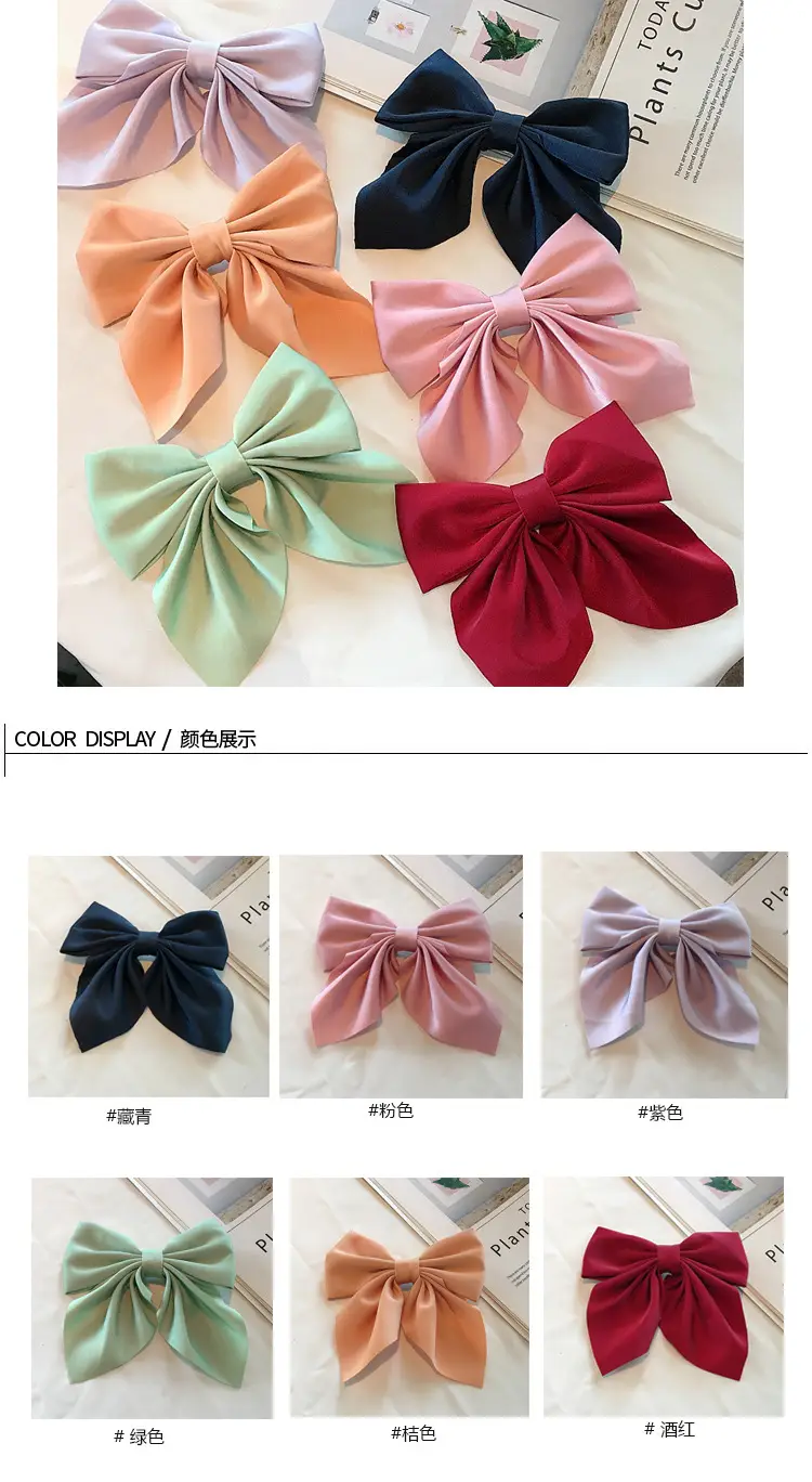 Japanese Style Bow Hairpin for Women Solid Color — feature 1
