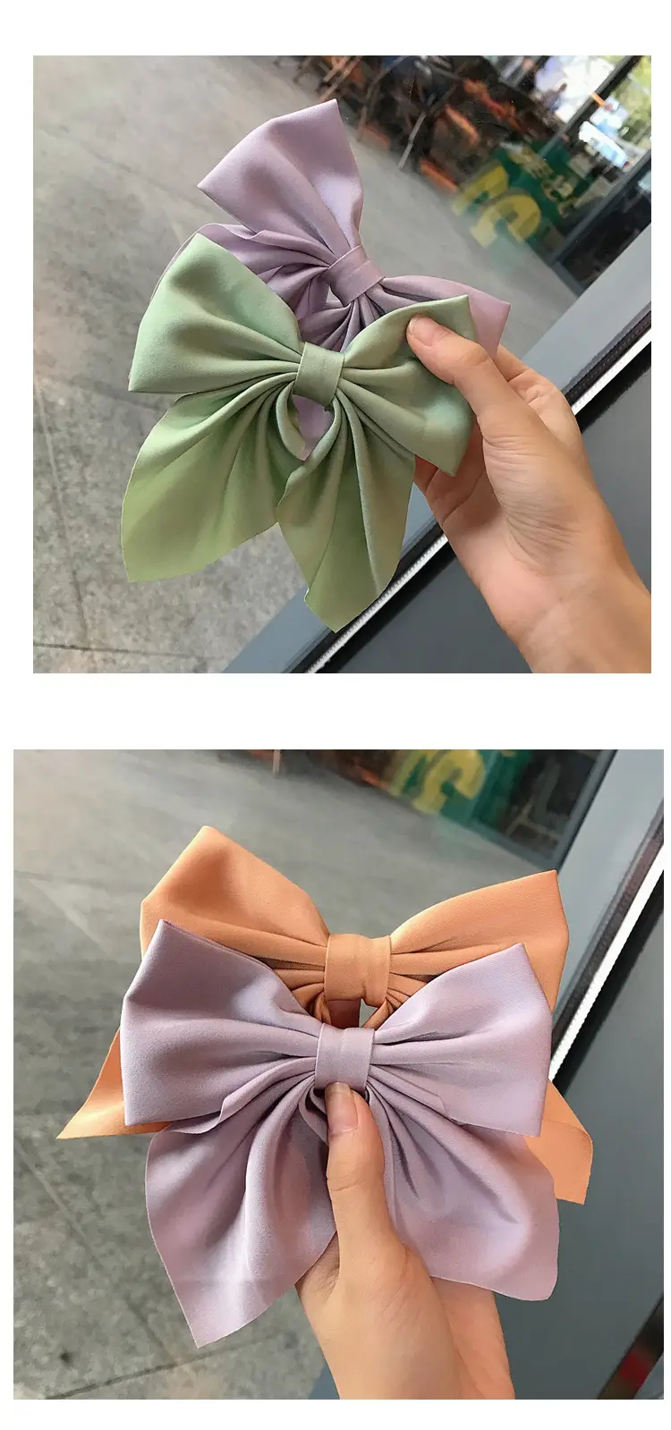 Japanese Style Bow Hairpin for Women Solid Color — feature 3