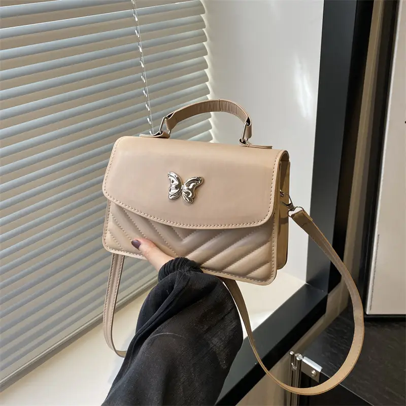 Butterfly Leather Shoulder Bag Light Blue Spring Summer