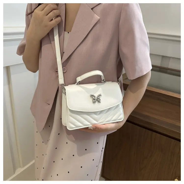 Butterfly Leather Shoulder Bag Light Blue Spring Summer — feature 11