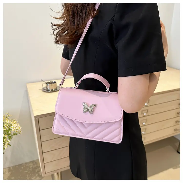 Butterfly Leather Shoulder Bag Light Blue Spring Summer — feature 14