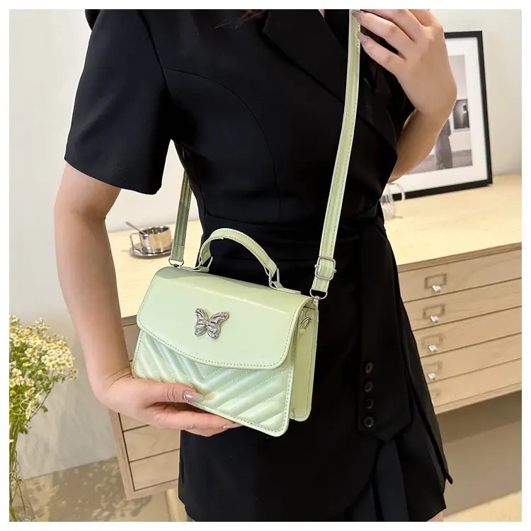 Butterfly Leather Shoulder Bag Light Blue Spring Summer — feature 18