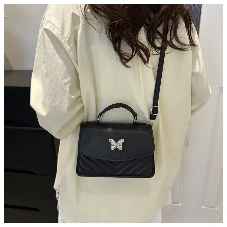 Butterfly Leather Shoulder Bag Light Blue Spring Summer — feature 25