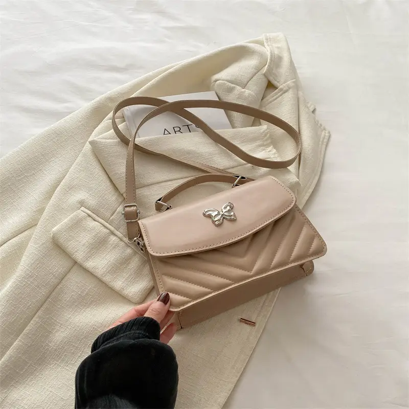 Butterfly Leather Shoulder Bag Light Blue Spring Summer