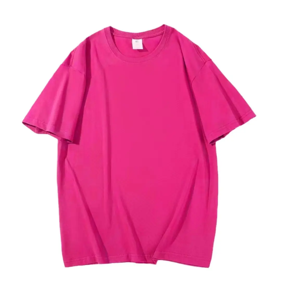210G Cotton Loose T-Shirt Black Crew Neck
