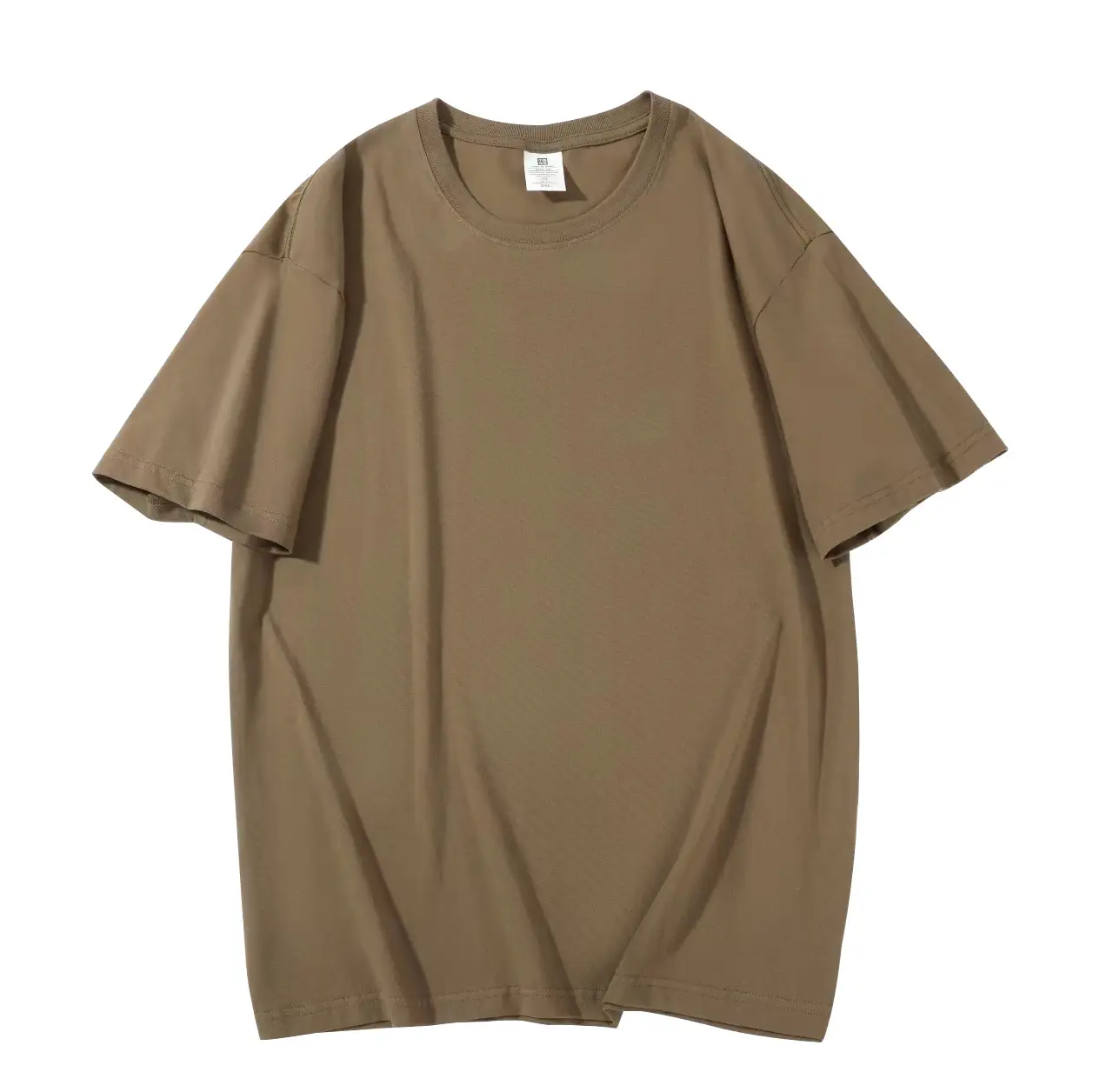 210G Cotton Loose T-Shirt Black Crew Neck