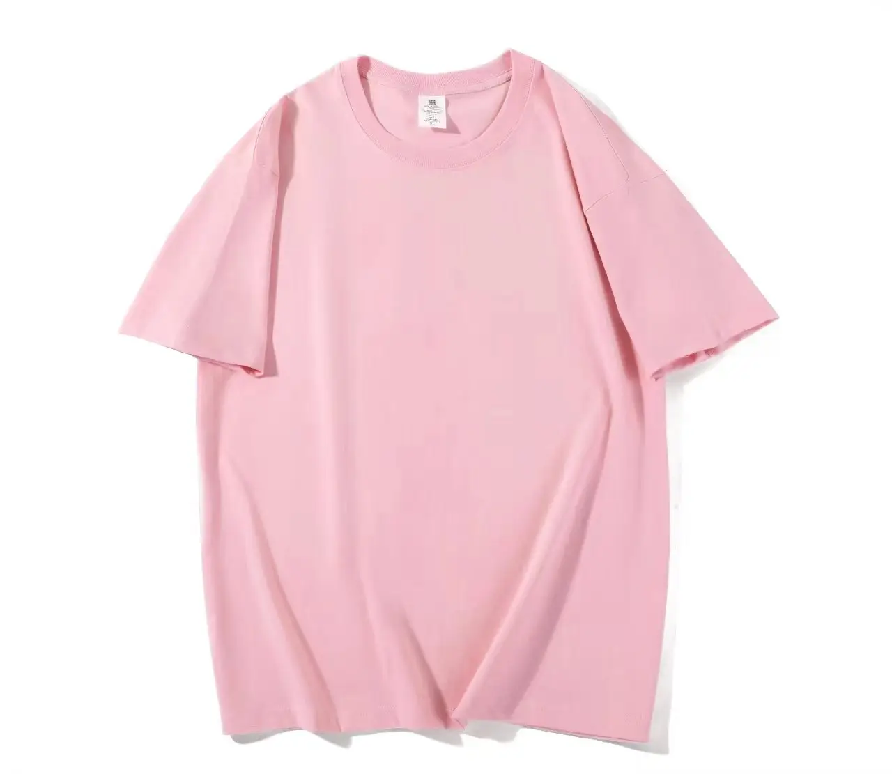 210G Cotton Loose T-Shirt Black Crew Neck