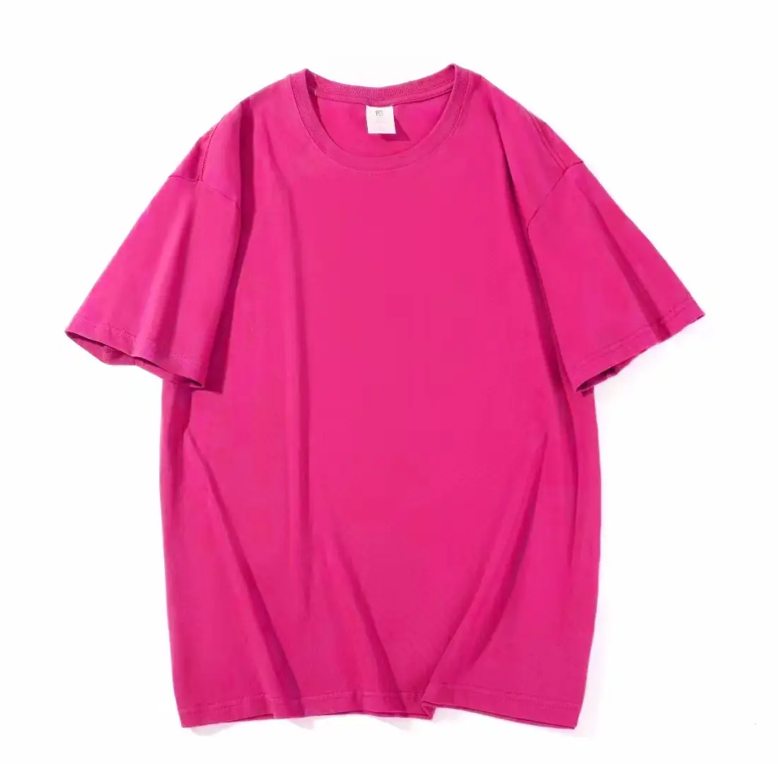 210G Cotton Loose T-Shirt Black Crew Neck