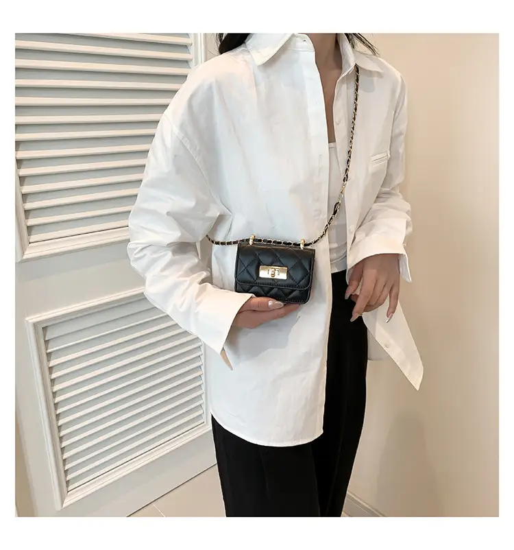 Women's Mini Rhomboid Chain Shoulder Bag White — feature 17