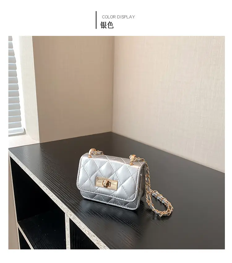 Women's Mini Rhomboid Chain Shoulder Bag White — feature 30