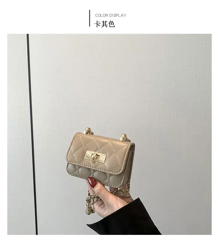 Women's Mini Rhomboid Chain Shoulder Bag White — feature 31